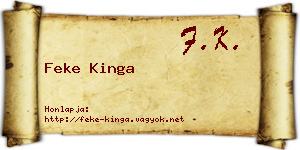 Feke Kinga névjegykártya
